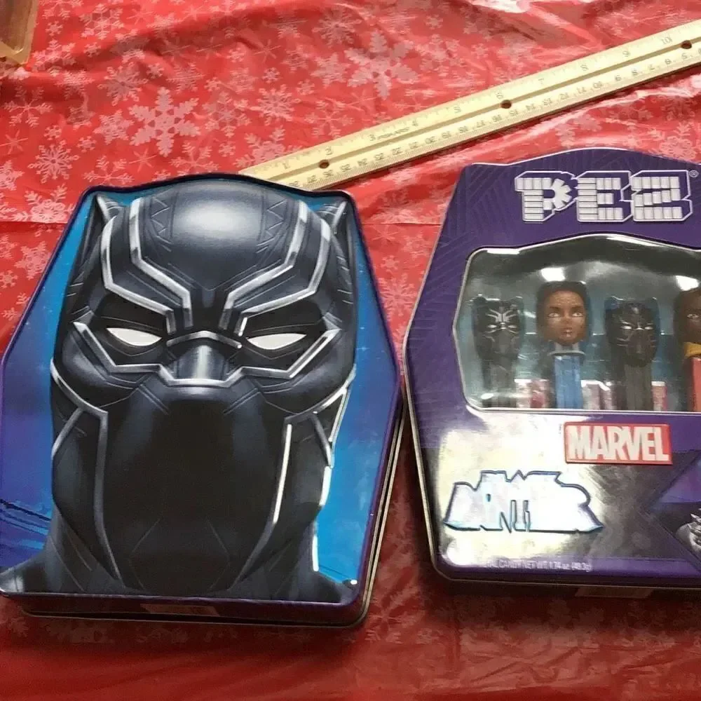 Pair of PEZ Marvel Black Panther dispenser sets